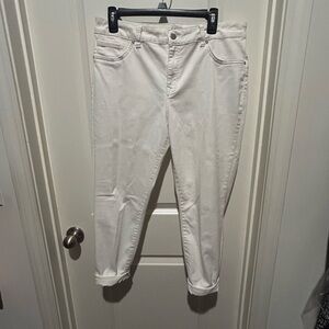 d. jeans Women's Cropped White Jeans